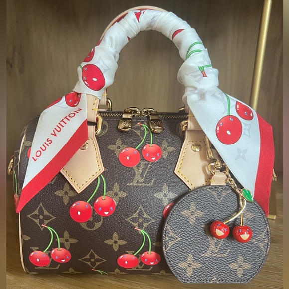 Louis Vuitton Murakami Cherry Monogram Speedy 20 🍒 NEW - Picture 15 of 16